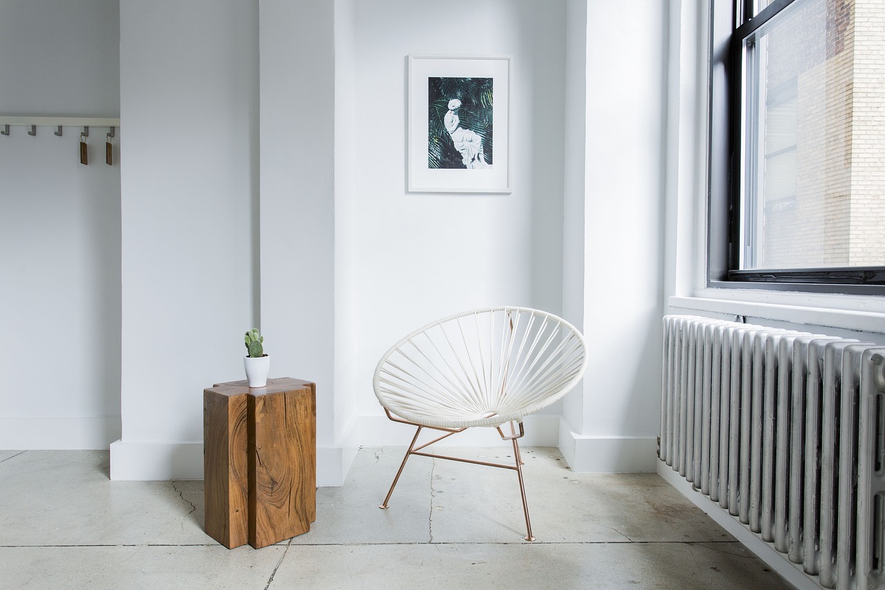 architecture, nature, building, room, interior, chair, white, wood, plant, tiles, floor